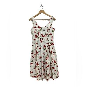 Cherry Print Leslie Fay A-Line Dress